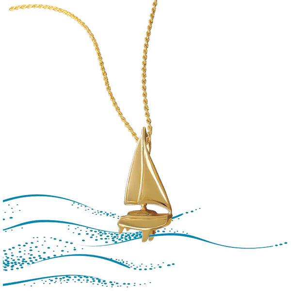 Catamaran Pendant and Chain
