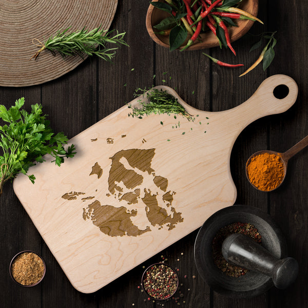 San Juan Islands Paddle Cutting Board